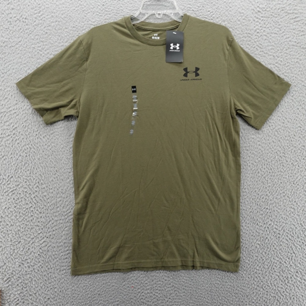 Under Armour Mens Sportstyle Tee Shirt Olive Green Loose Fit Medium NEW